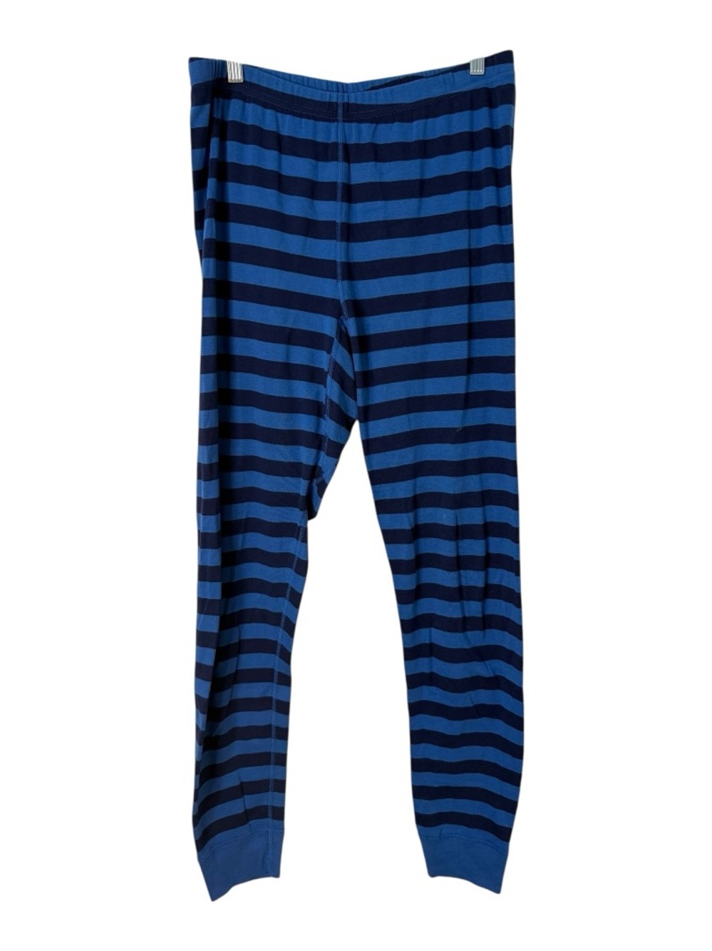 Hanna Andersson Adult Unisex Long John Pajama Pant L Blue Striped Organic Cotton - Picture 2 of 5